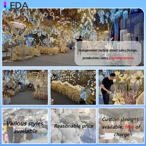 Lámpara de Techo LEDA de Metal Blanco con Forma de Lirio de los Valles, Lámpara LED para Pasillo, Decoración de Escenarios para Bodas y Fiestas - Product Image 6