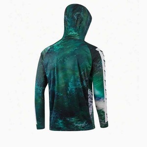 Sudadera con Capucha de Manga Larga para Hombre, Estampado por Sublimación, UPF 50, Secado Rápido, para Pesca y Deportes al Aire Libre, Diseño Verde - Product Image 2