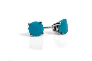 ต่างหูสตั๊ดเทอร์ควอยซ์ธรรมชาติ925เงินสเตอริ่งหินแท้เครื่องประดับทำมือสำหรับผู้หญิงของขวัญที่หรูหราสำหรับเธอ - Product Image 3