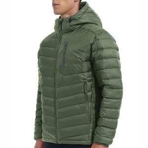Veste matelassée légère en toile enduite pour homme, idéale pour l'hiver et les températures froides, col montant, fermeture éclair intégrale, respirante et écologique - Product Image 5