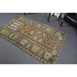Tapis turc, tapis vintage 3,8x6,2 pieds, tapis en laine persane marron - Product Image 5