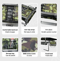 Siège de stade avec dossier, chaise pliable portable pour gradins, tissu Oxford camouflage, vente en gros OEM ODM