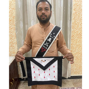 MAÇONNIQUE REGALIA GRAND MAITRE DÉPUTÉ 100% TABLIER EN PEAU D'AGNEAU AVEC COL, MANCHETTES ET BIJOU ENTIÈREMENT BRODÉ À LA MAIN GRAND MAÎTRE ADJOINT - Product Image 5