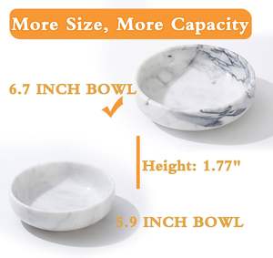 Cuenco decorativo de mármol con estilo, diseño moderno elegante, acento de lujo de alta calidad para el centro de mesa del hogar pulido - Product Image 6