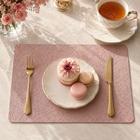 Set de table contemporain en similicuir gaufré à motifs floraux pour la décoration de la maison et des restaurants