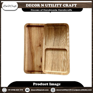 Assiettes en bois d'acacia naturel faites à la main pour bébé, écologiques, polies, multi-usages, en vente au meilleur prix - Product Image 3