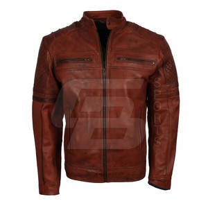 Veste mince en peau de vache tendance OEM High Street pour hommes col montant personnalisable mode hiver logo personnalisé pour la moto - Product Image 1