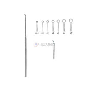 Curette d'oreille Buck, instrument chirurgical angulaire à bout arrondi pour un retrait sûr du cérumen, en acier inoxydable, réutilisable, curette ORL, instruments médicaux - Product Image 1