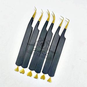 ชุดแหนบต่อขนตาสแตนเลสพร้อมดีไซน์มงกุฎปลายทองด้ามจับที่สมบูรณ์แบบปลายแหลมเรียบ-ฉลากส่วนตัว - Product Image 2