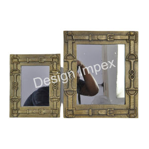 Espejo enmarcado con broca de caballo rectangular con acabado antiguo Espejo ecuestre de lujo moderno más vendido a precios asequibles - Product Image 2