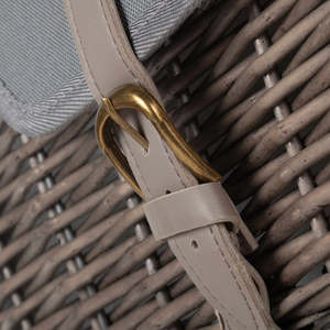 Antiker Kühlkorb Aus Gewaschener Weide Mit Picknickdecke Traditionelle Und Umweltfreundliche Bolsas de picnic - Product Image 5