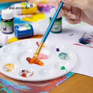 <span class=keywords><strong>Palette</strong></span> de peinture ronde en plastique acrylique pour artiste, plateau de mélange de peinture en plastique à 10 compartiments - Product Image 4