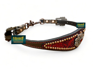 La elección del comprador Western Horse Wither Strap Argentina Cuero Piel de serpiente roja Textura Accesorios de cobre Fabricante ecuestre OEM - Product Image 6