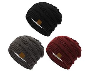 Kit de invierno costilla con logotipo bordado personalizado de color sólido, gorros cálidos para exteriores para mujeres y hombres, novedad - Product Image 4