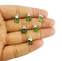 Mol davit Glas Edelstein Roh Geburts stein Galvani siert 8-10mm Charms Anhänger Roh Halskette Juwelier Herstellung Charms