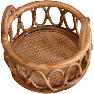 Silla de bebé de ratán Vintage hecha a mano, accesorios de hermosos momentos para fotografía de recién nacidos para niños y niñas - Product Image 3