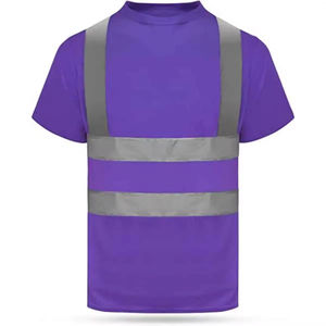 OEM Service Men's Hi <b>Vis</b> Safety Knitted <b>T</b>-<b>Shirts</b> Solid 100% Cotton Breathable Eco-Friendly Loose Fit Quick Dry Short Sleeve - Product Image 1