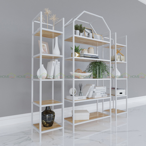 IShefl KTB68050 5-Tier Bookshelf Industrial Design with Iron Frame Rubberwood for Home Office or Living Room Kids Bookshelf - Product Image 5