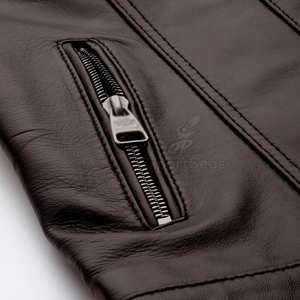 Chaqueta de Cuero Personalizada con Cuello Alto para Hombre y Mujer, Chaqueta de Cuero de Talla Grande para Uso en Exteriores, Chaqueta de Cuero Genuino Unisex - Product Image 4