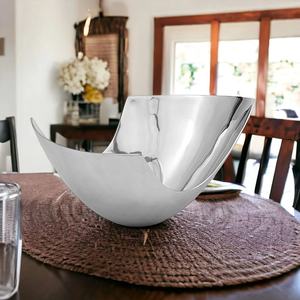 Elegant & Modern Kitchen Ware <b>Counter</b> Top Fruit Serving Bowl Silver Aluminium Cast Serving Bowl Perfect For Serving Snacks - Product Image 2
