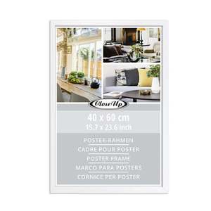 Cadre photo décoratif en bois blanc 40 x 60 cm, miroir carré, format A4, style suspendu pour affichage – Produit très demandé - Product Image 1