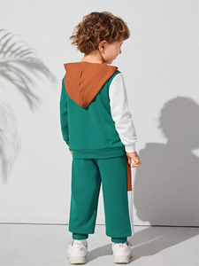 ชุด2ชิ้นเสื้อฮู้ดผ้าฝ้าย100% นุ่มผสมสำหรับผู้ใหญ่สีพื้นลำลองตามสั่ง - Product Image 4