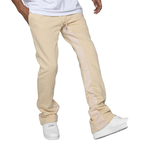 Pantalon de survêtement personnalisé en coton épais pour hommes pantalon de survêtement évasé pour homme pantalon de survêtement à devant plat avec cordon de serrage pantalon de survêtement à pile décontractée - Product Image 6