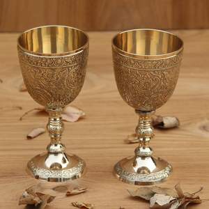 Unique plated metal <b>wine</b> goblets perfect for gifting on weddings anniversaries birthdays and festive occasions - Product Image 3