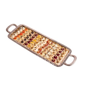Elegante bandeja de plata para servir Chocolate, exhibición de postres para Catering y eventos, bandeja de metal para servir Chocolate de alta calidad a la venta - Product Image 1