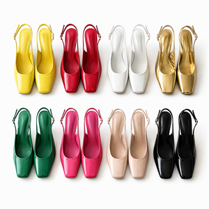 Escarpins Mary Jane pour femmes, bout carré, bride arrière, en cuir PU, doublure en peluche, antidérapants, chaussures de cocktail toutes saisons - Product Image 1