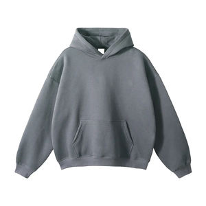 Sudadera con capucha de lana de gran tamaño para hombre, Sudadera con capucha Lisa informal a la moda, sudadera de alta calidad gruesa suelta de talla grande para invierno - Product Image 1