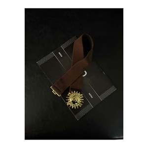 Ceinture élastique pour femme avec boucle dorée, ceinture pour veste, ceinture pour chemise, ceinture pour robe - Marron - Product Image 3