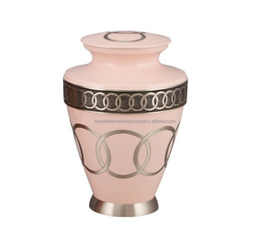 Urnas de cremación para adultos de latón con diseño de corazón rojo hermoso y de alta calidad con urnas funerarias de Metal con acabado de esmalte verde - Product Image 5