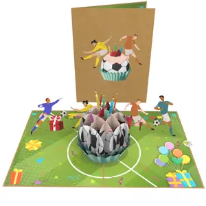 Soccer Dream 3D Pop Up Card Best Seller para el Día del Padre memorable Aniversario Cumpleaños Tarjeta 3D Papel hecho a mano Las