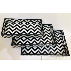 Nouvel arrivage de plateau de service vintage en bois de manguier, finition noire de luxe, best-seller, pizzas, snacks, assiettes personnalisables - Product Image 3