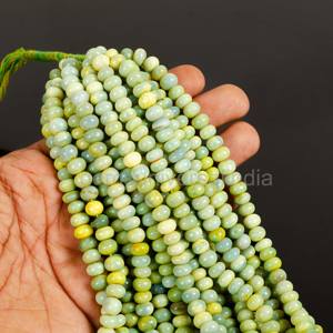 Perroquet naturel vert opale perles de pierres précieuses pour la fabrication de bijoux 8mm opale lisse perles rondelle en gros 16 "bonbons opale pierre en vrac - Product Image 3