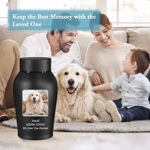 Urnas personalizadas para cenizas humanas Mini para cenizas Hombre Mujer Foto Urnas de tamaño personalizado Urna de cremación de acero inoxidable Negro mate - Product Image 4