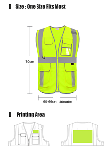 Chaleco de Seguridad Reflectante Multicolor de Alta Visibilidad con Bolsillo con Cremallera, Hecho de Nailon y Spandex en India, Berryblues, Equipo de Protección Personal para Trabajos de Construcción - Product Image 3