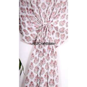 Vestido Kaftán de Algodón con Estampado Floral Bohemio para Mujer, Estilo Casual para Fiestas Nocturnas, Cintura Natural, Diseño Tejido Ecológico y Lavable - Product Image 5