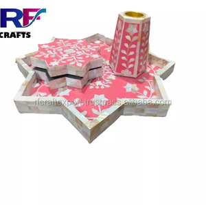 Luxe fait à la main mère perle incrustation étoile plateau encens Madhkan brûleur d'encens arabe bougeoir Bakhoor Mubkhara pour les cadeaux de l'Aïd - Product Image 2