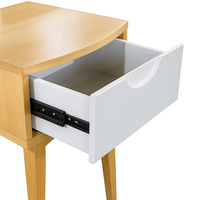 Table de chevet en bois durable certifiée, style traditionnel minimaliste, 1 tiroir, en pin, mobilier de chambre, bois d'hévéa, origine Vietnam