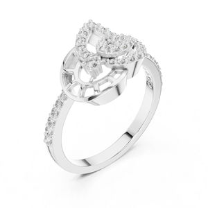 แหวนหมั้นเพชรทรงกลมสีเหลืองทอง 14K สำหรับผู้หญิง |   เพชรที่เพาะเลี้ยงใหม่ - Product Image 4