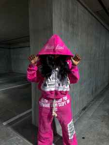 Fabricantes de ropa de aduanas Serigrafía Pantalones de chándal apilados Sudadera Pantalones de chándal acampanados y conjuntos de Sudadera con capucha - Product Image 2