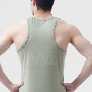 Vente chaude Y Retour Débardeur pour Hommes Séchage Rapide Gym Fitness Porter Coupe Lâche en Couleur Citrouille Stonewashed - Product Image 3