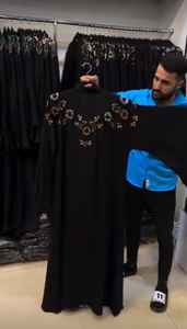 ชุดเดรสอาบายะสำหรับผู้หญิงชุดเดรสดูไบแบบเรียบง่ายปักด้วยมือหรูหราผ้าระบายอากาศได้ดี - Product Image 2