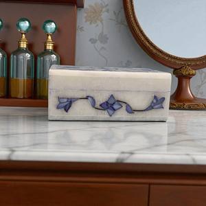 กล่องเก็บเครื่องประดับหินอ่อนทำด้วยมือ | กล่องของขวัญหินอ่อนฝังหินสำหรับตกแต่งบ้านและสำนักงาน - Product Image 1