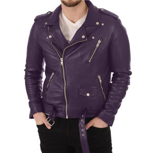 2025 veste en cuir véritable de haute qualité pour hommes couleur personnalisée col montant avant Logo personnalisé Logo hiver - Product Image 1