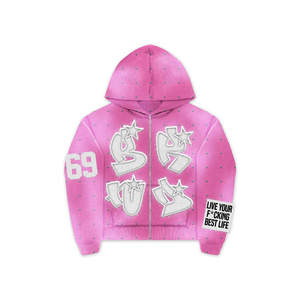 Personnalisé 100% coton délavé à l'acide Boxy Fit sweats à capuche Dtg impression unisexe strass Streetwear Vintage soleil décoloration lavage à l'acide sweats à capuche zippés - Product Image 6