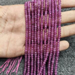 Natural Tourmaline Beaded <b>Necklace</b> 4mm Faceted Tourmaline Beads <b>Necklace</b> <b>Pink</b> Tourmaline Beads <b>Necklace</b> Sterling silver clasp - Product Image 2