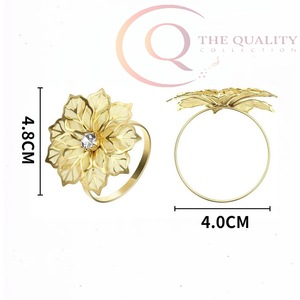 Anneaux de serviette décoratifs en métal élégants pour la mise en place de la table de mariage, décoration de table élégante et luxueuse, respectueux de l'environnement - Product Image 3